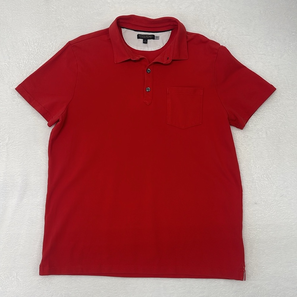 Banana Republic Performance Pique Polo Red Sz XL